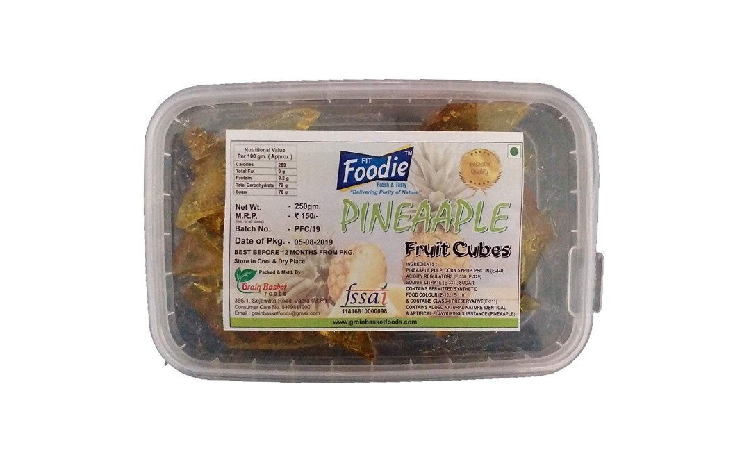 Fit Foodie Pineaaple Fruit Cubes    Pack  250 grams